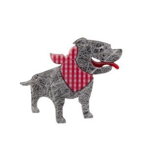 Erstwilder Staffy Stan Brooch Rare Pit Bull Dog